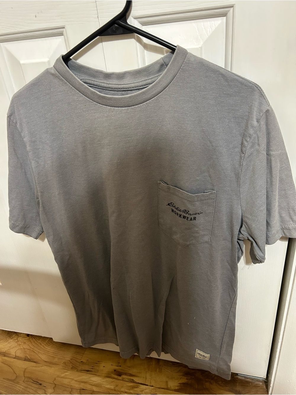 Eddie Bauer Gray Short Sleeve Pocket Tee with Workwear Logo